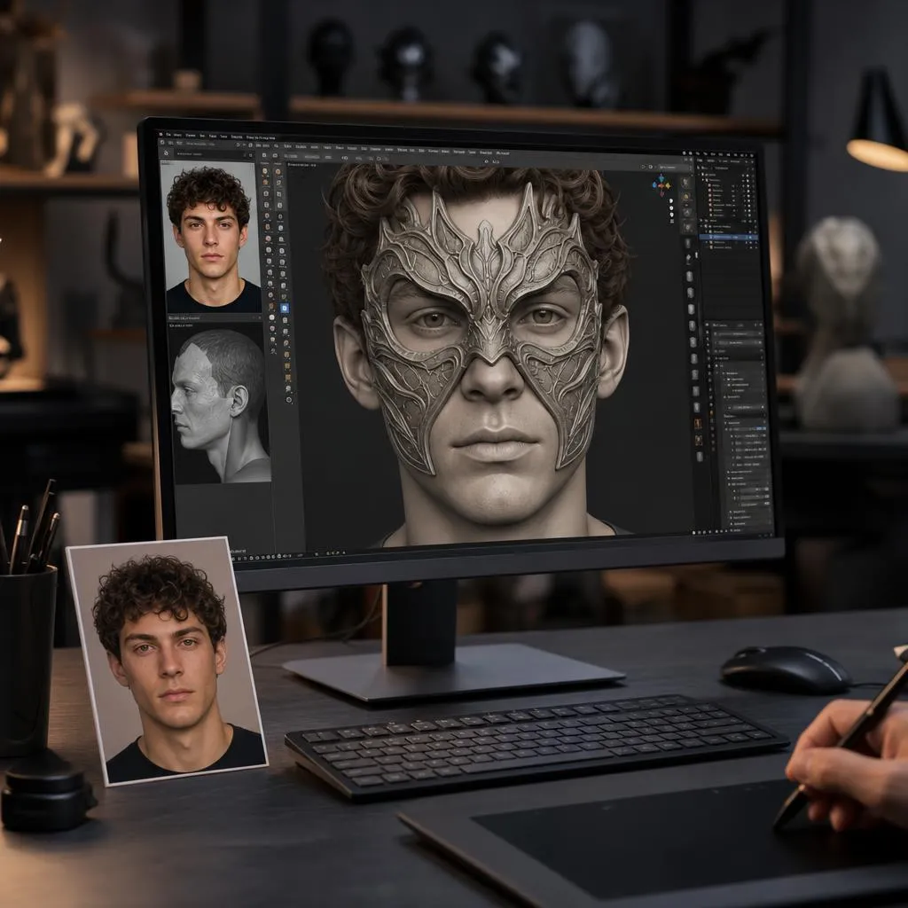 Conception dans Blender d’un masque artistique rigide destiné à la scène ou à une production audiovisuelle