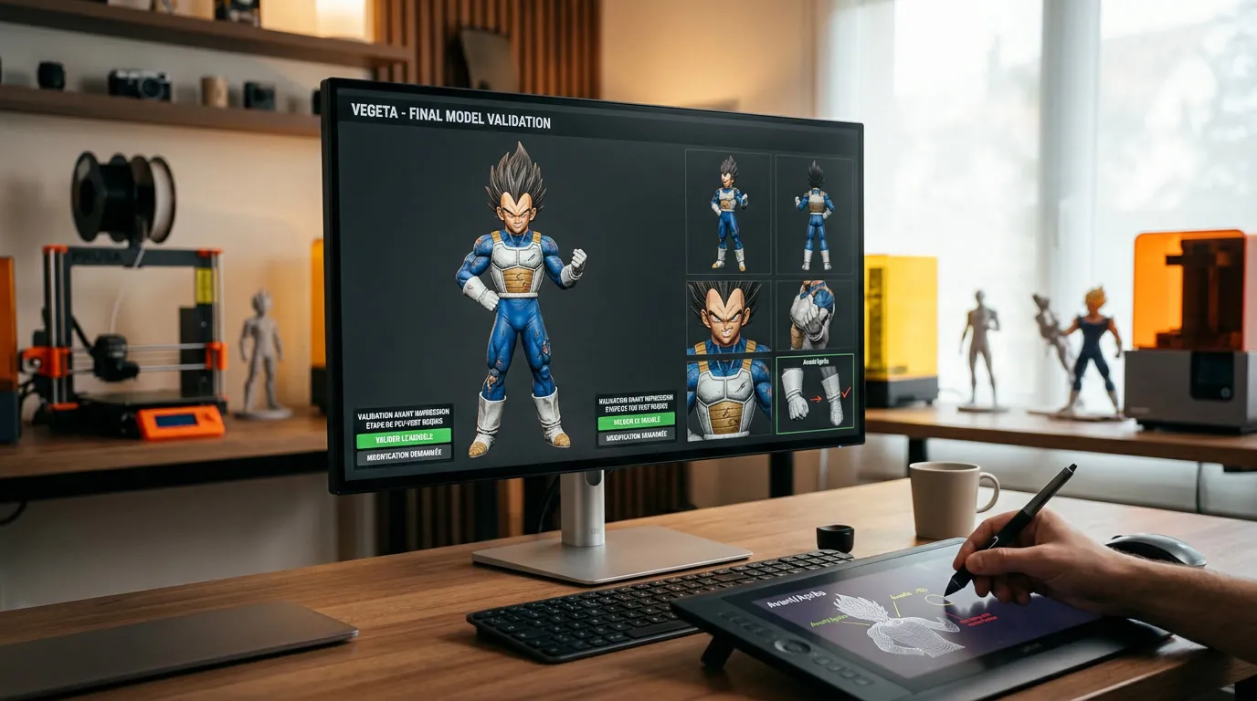 Aperçu d’un modèle 3D présenté au client avant impression